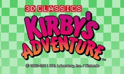 Portada oficial de 3D Classics: Kirby's Adventure  3DS