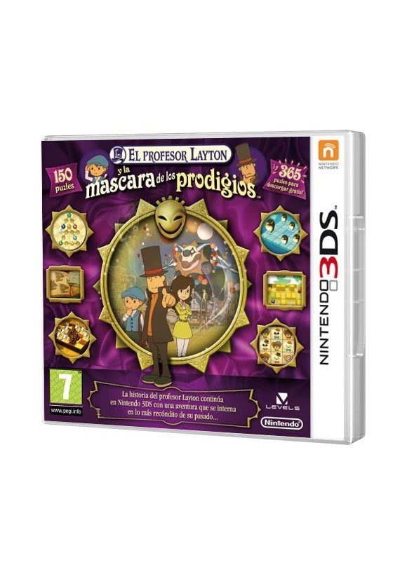 Portada oficial de El Profesor Layton y la Máscara de los Prodigios 3DS