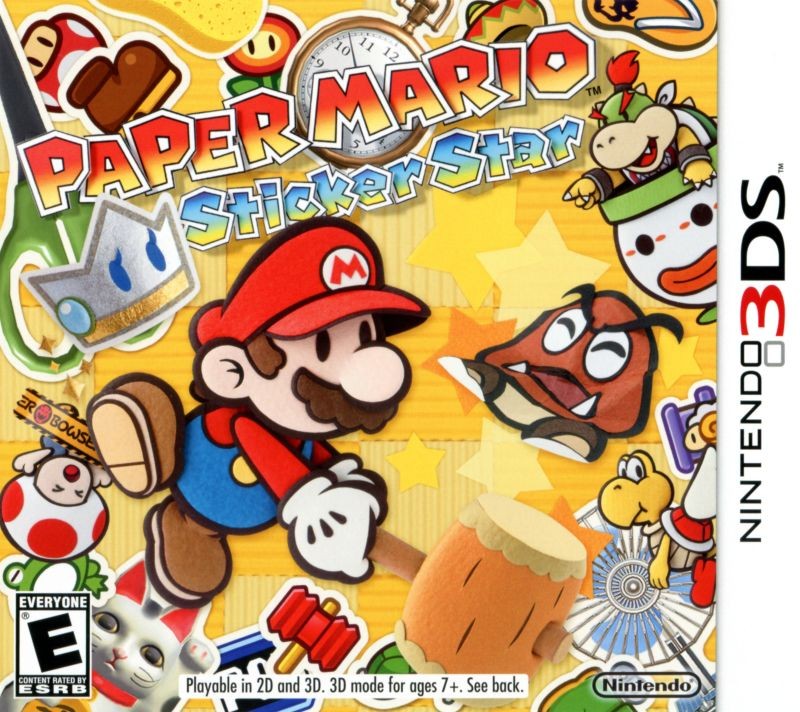 Portada oficial de Paper Mario: Sticker Star  3DS