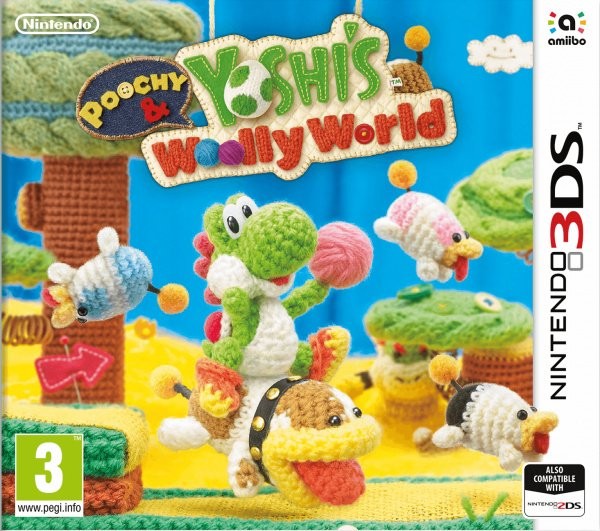 Portada oficial de Poochy & Yoshi's Woolly World  3DS