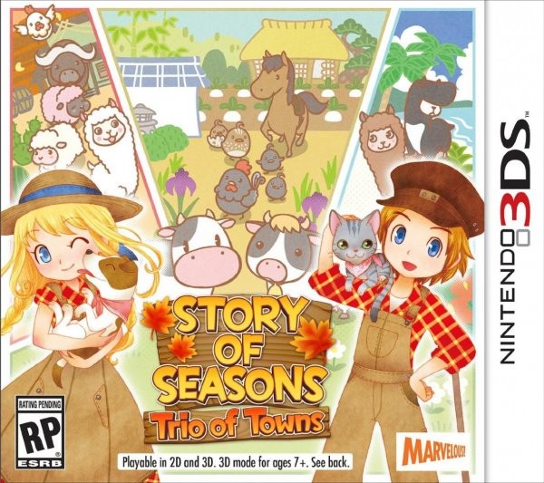 Portada oficial de Story of Seasons: Trio of Towns  3DS