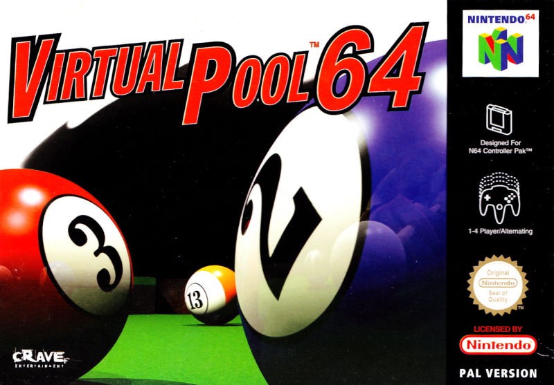 Portada oficial de Virtual Pool 64  N64