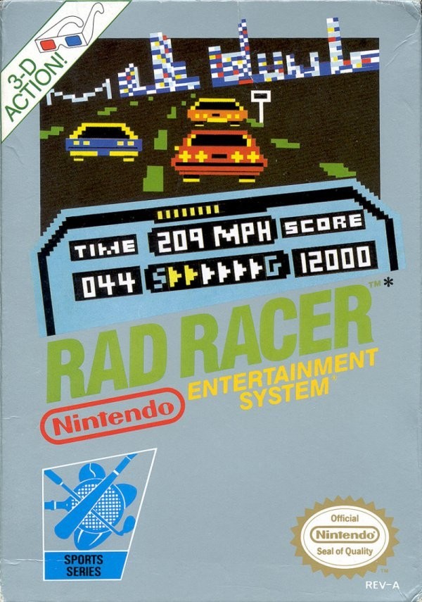 Portada oficial de Rad Racer  NES