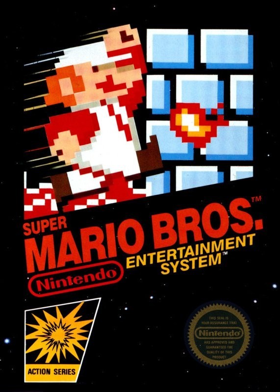 Portada oficial de Super Mario Bros.  NES