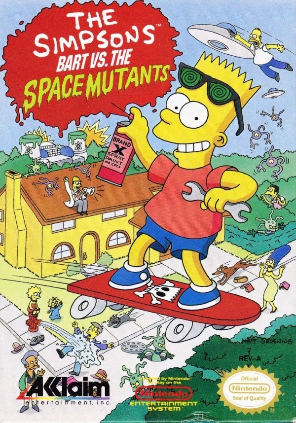 Portada oficial de The Simpsons: Bart vs the Space Mutants  NES