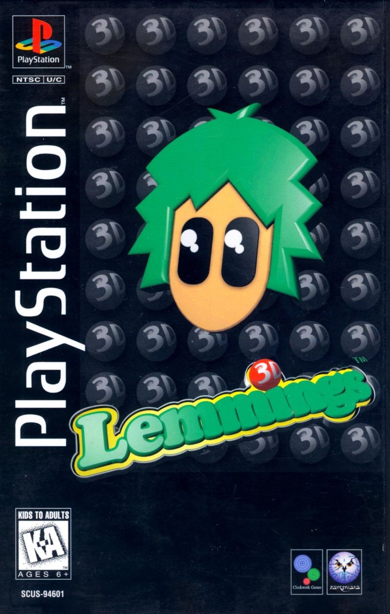 Portada oficial de Lemmings 3D  PS1