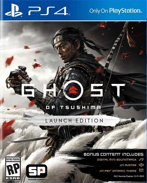 Portada oficial de Ghost of Tsushima  PS4