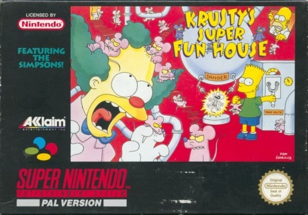 Portada oficial de Krusty's Super Fun House  SNES