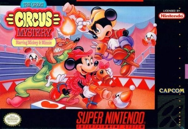 Portada oficial de The Great Circus Mystery Starring Mickey & Minnie  SNES