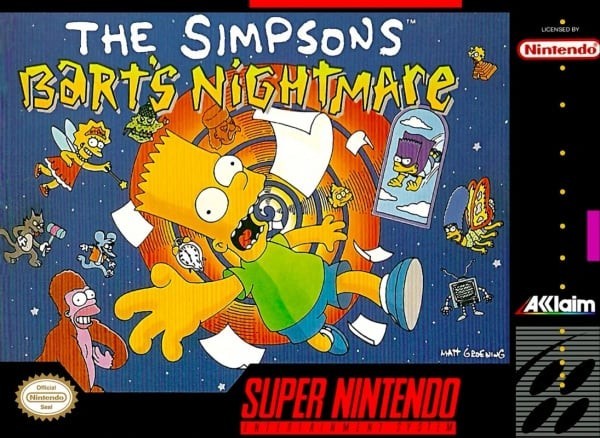 Portada oficial de The Simpsons: Bart's Nightmare  SNES