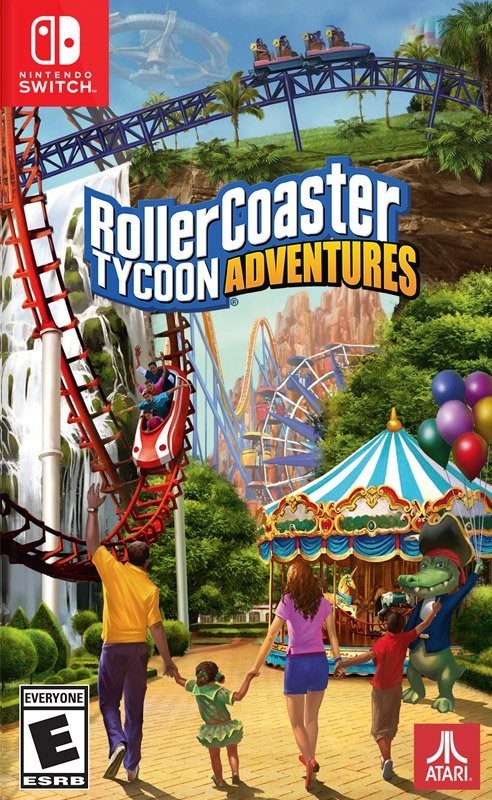 Portada oficial de RollerCoaster Tycoon Adventures  SWITCH