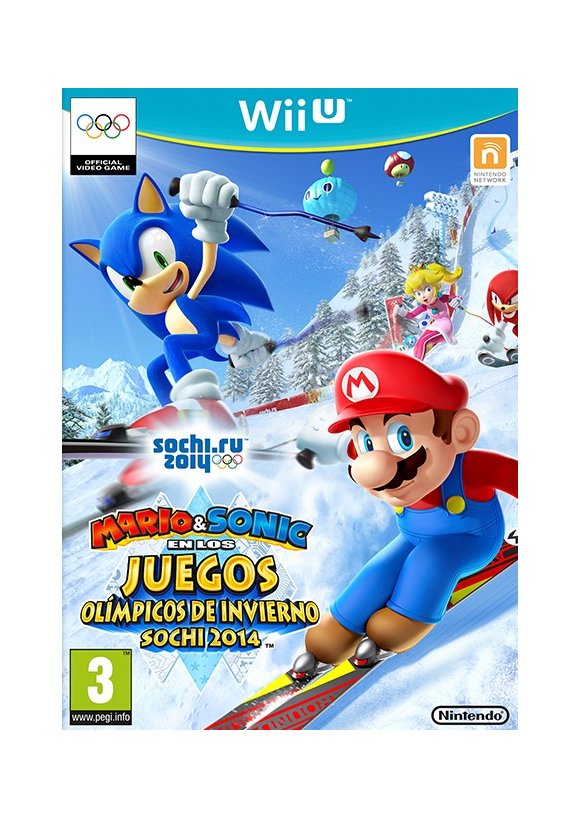 Portada oficial de Mario & Sonic en los s Olímpicos de Invierno Sochi 2014 WIIU